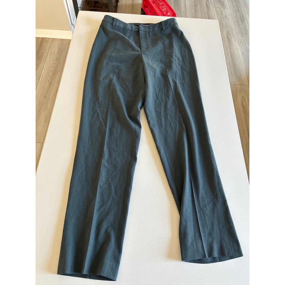 Linda Allard Ellen Tracy Womens Gray Straight Leg Dress Pants Trousers Size 4